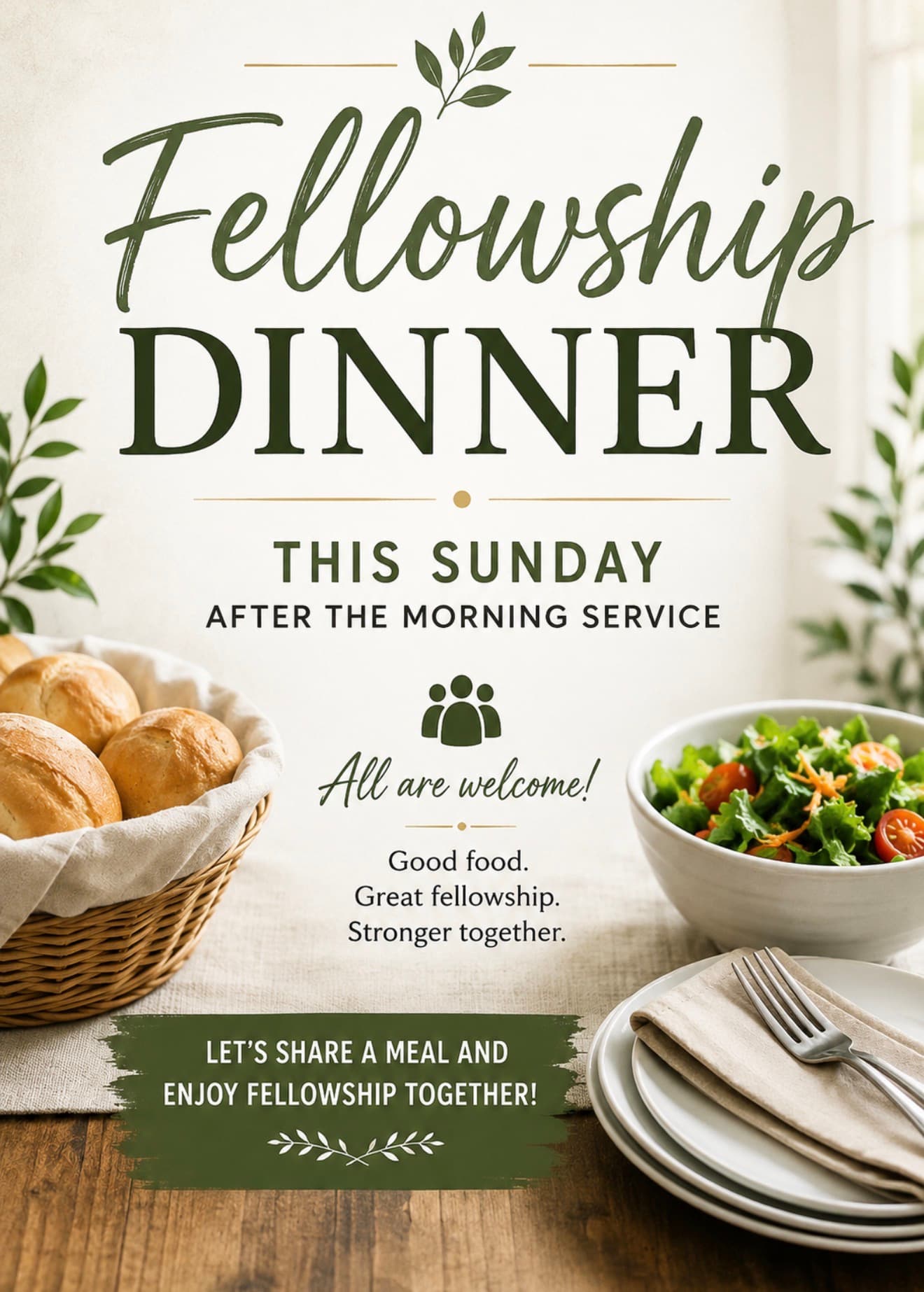 Fellowship Dinner – This Sunday after the morning service
